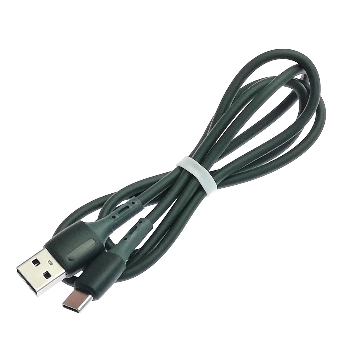 Кабель MRM MR39t USB Type C, 2.4А, длина 1 метр, силикон, цвет темно зеленый Кабель MRM MR39t USB Type C, 2.4А, длина 1 метр, силикон, цвет темно зеленый