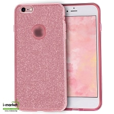 Чехол накладка Shine для APPLE iPhone 6 Plus, 6S Plus, силикон, блестки, цвет розовый
