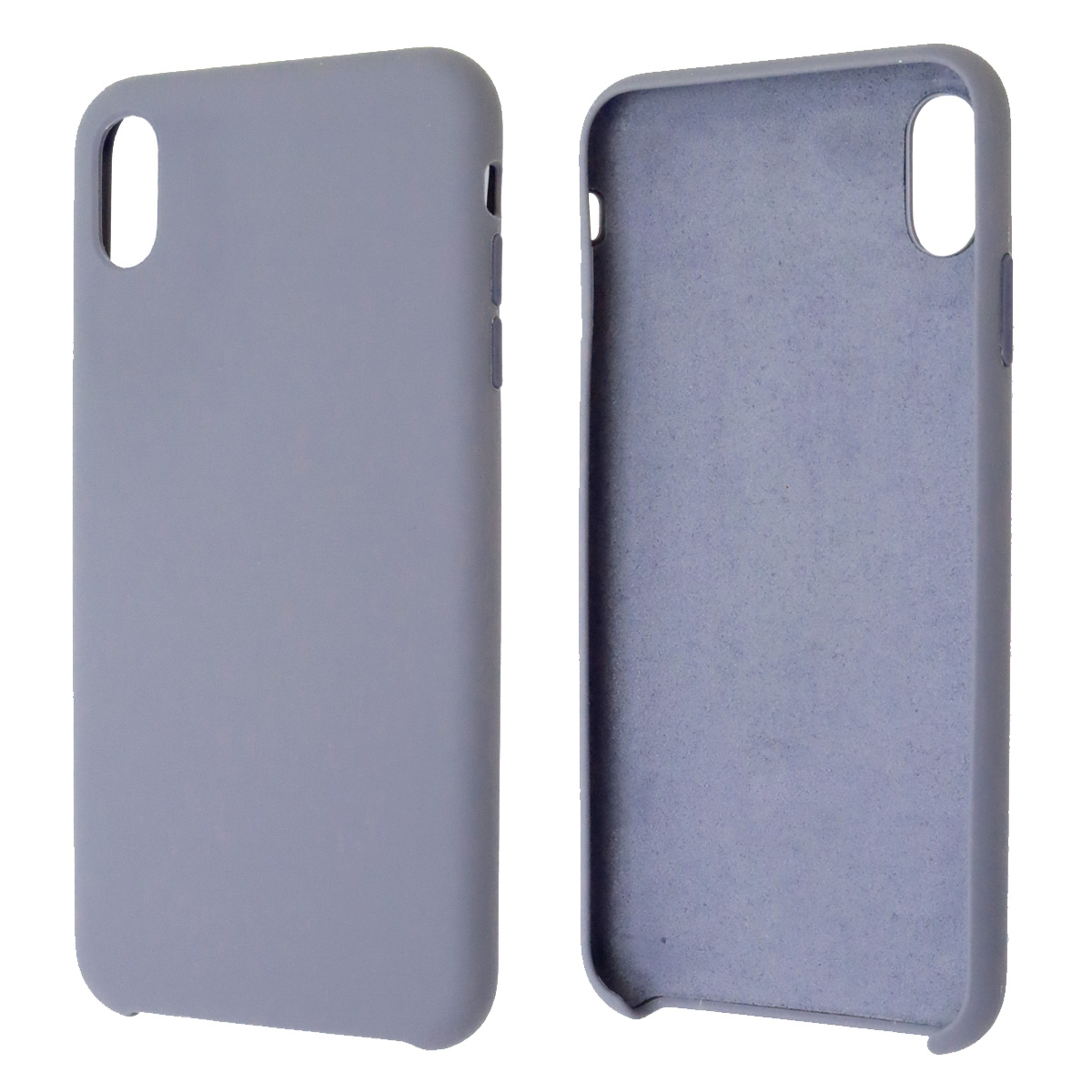 Чехол накладка Silicon Case для APPLE iPhone XS MAX, силикон, бархат, цвет серый