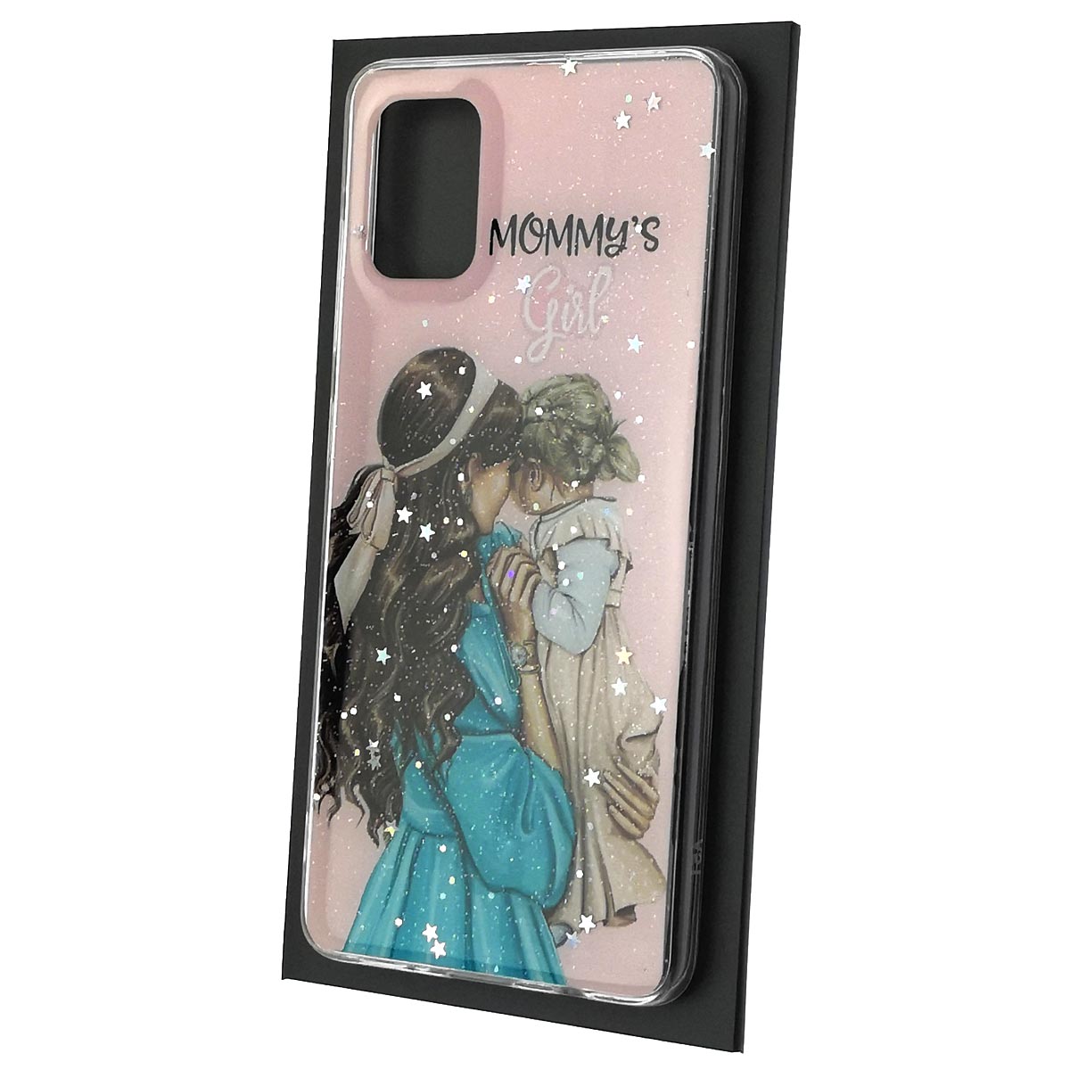 Чехол накладка Vinil для SAMSUNG Galaxy A51 (SM-A515), силикон, блестки, глянцевый, рисунок Mommy's Girl