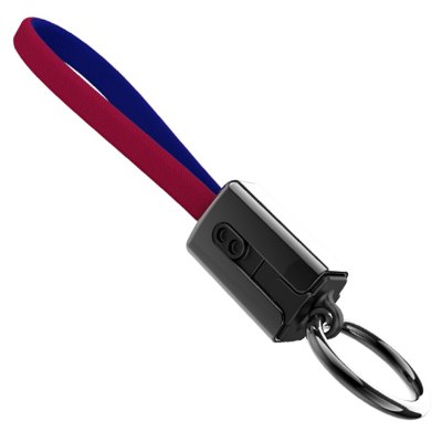 HOCO U36 Кабель micro USB (брелок) 19 см, 2.4A, цвет красно/синий.
