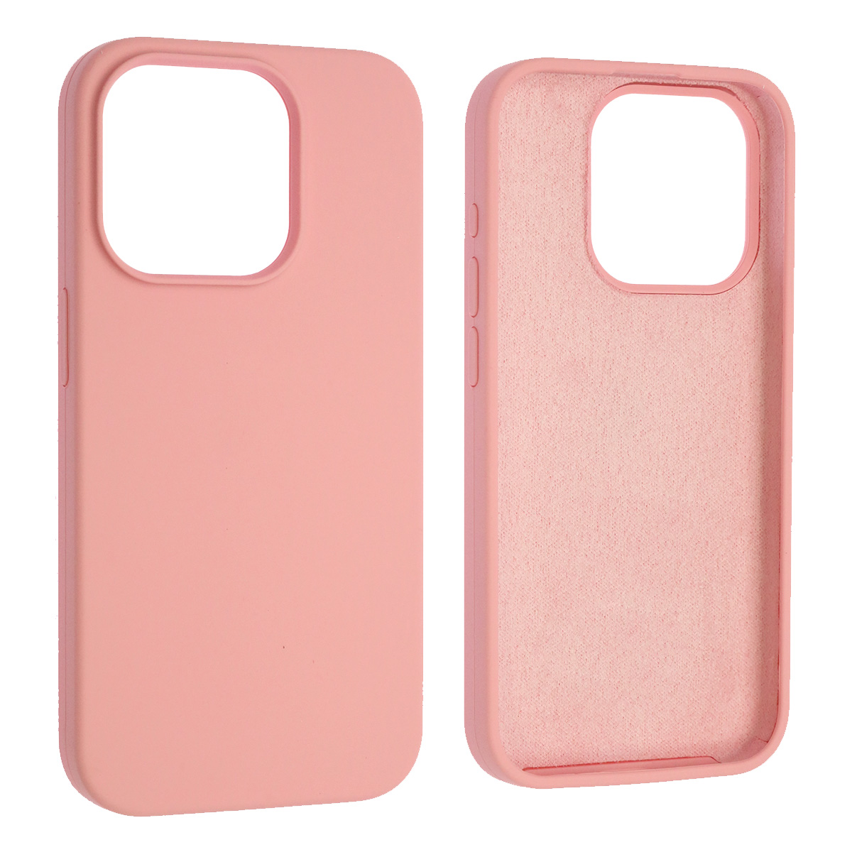 Чехол накладка Silicon Case для APPLE iPhone 15 Pro (6.1"), силикон, бархат, цвет розовый