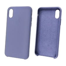 Чехол накладка Silicon Case для APPLE iPhone X, XS, силикон, бархат, цвет фиолетовый.
