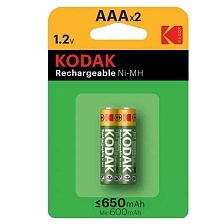 Аккумулятор перезаряжаемый KODAK HR03-BL2 AAA NI-MH 650 mAh, тип мизинчиковый