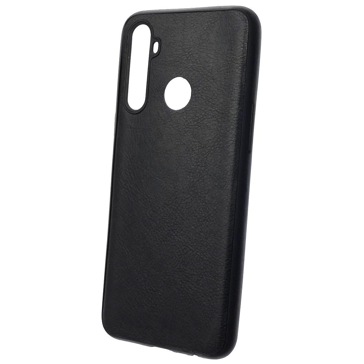 Чехол накладка для Realme C3, силикон, под кожу, цвет черный