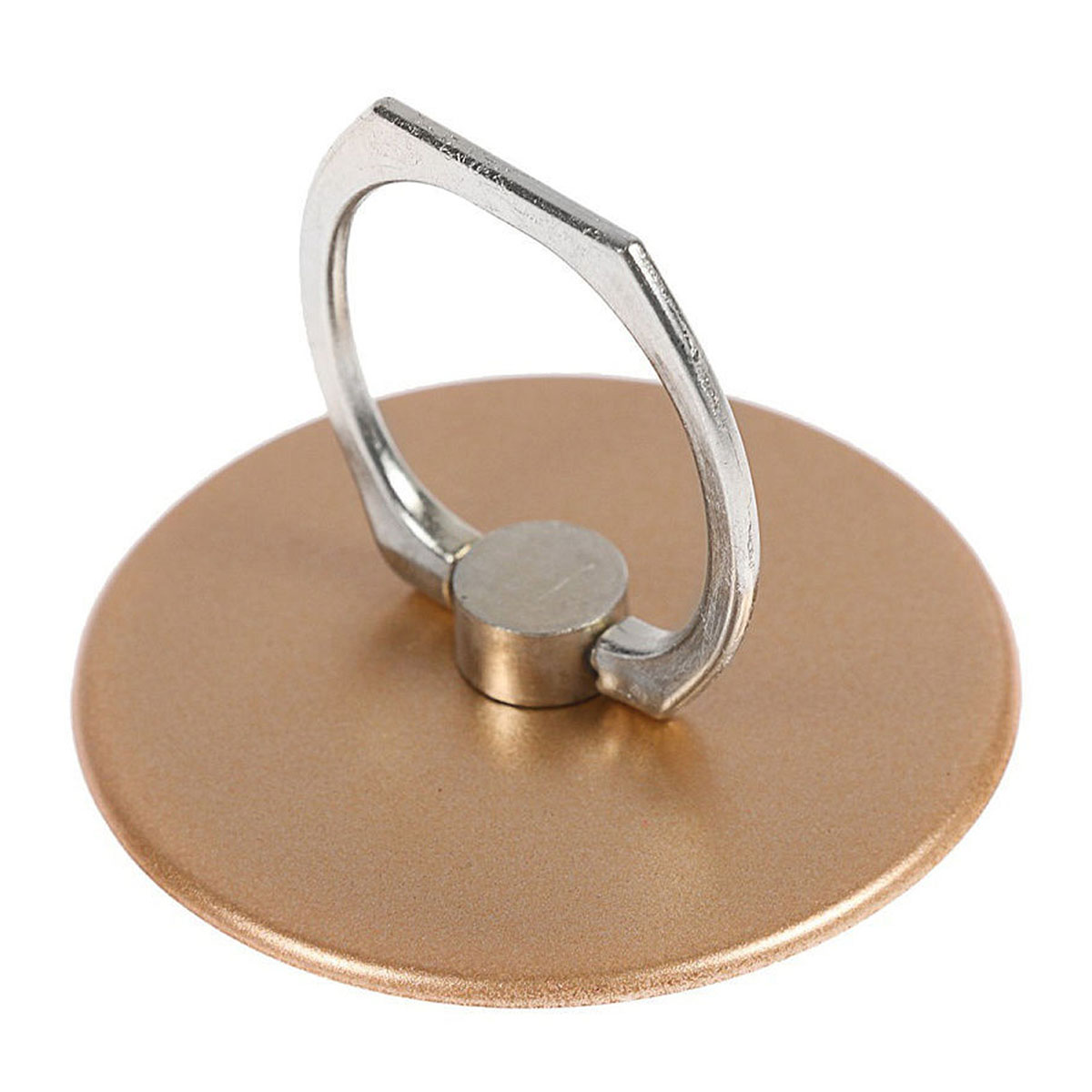 Кольцо держатель, подставка для смартфона, металл, круглая основа, цвет золотистый.