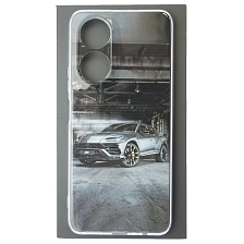 Чехол накладка для Honor X7, силикон, защита камеры, глянцевый, рисунок Lamborghini Urus