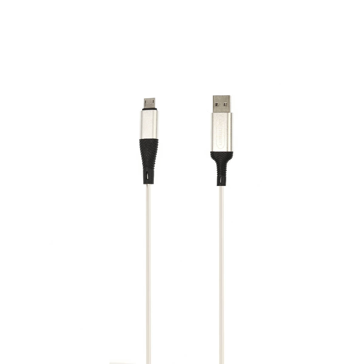 Кабель DENMEN D25V Micro USB, LED подсветка, 2.4A, длина 1 метр, цвет серебристый Кабель DENMEN D25V Micro USB, LED подсветка, 2.4A, длина 1 метр, цвет серебристый