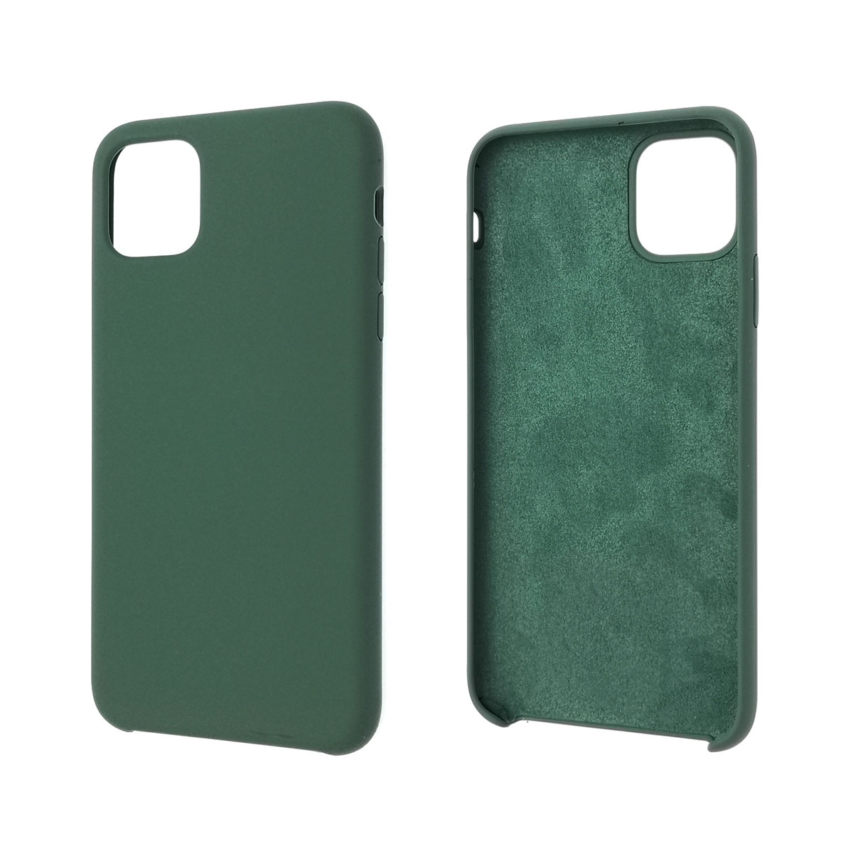 Чехол накладка Silicon Case для APPLE iPhone 11 Pro MAX, силикон, бархат, цвет еловый