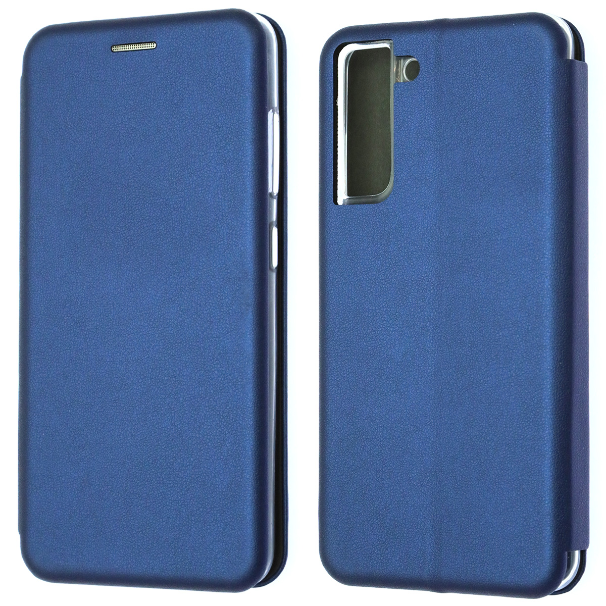 Чехол книжка STYLISH для SAMSUNG Galaxy S21 FE (SM-G990B), экокожа, визитница, цвет темно синий