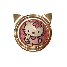 Кольцо держатель TYBOMB, рисунок Hello Kitty с цветком, цвет золотистый