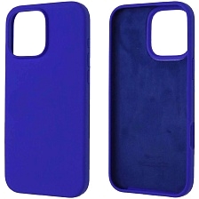 Чехол накладка Silicon Case для APPLE iPhone 16 Pro Max (6.9"), силикон, бархат, цвет космический синий