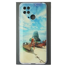 Чехол накладка для XIAOMI Redmi 10C, XIAOMI POCO C40, силикон, защита камеры, глянцевый, рисунок Пляж