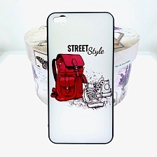 Чехол накладка для XIAOMI REDMI GO, силикон, рисунок рюкзак и ботинки, цвет белый.