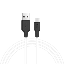 Кабель для зарядки и передачи данных Micro USB, флуоресцентный, длина 0.25 м, 2.4A, HOCO X21 Plus, цвет черно белый