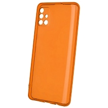 Чехол накладка Clear Case для SAMSUNG Galaxy A51 (SM-A515), M40S (SM-A3050), силикон 1.5 мм, защита камеры, цвет прозрачно оранжевый