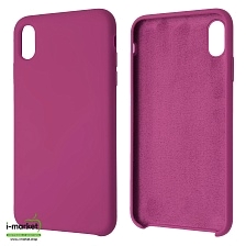 Чехол накладка Silicon Case для APPLE iPhone XS MAX, силикон, бархат, цвет пурпурный