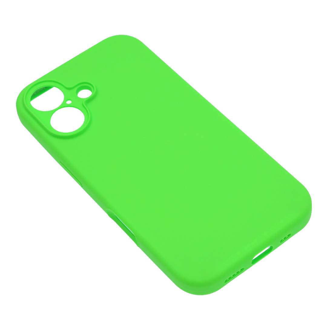 Чехол накладка Silicone Case для APPLE iPhone 16, L-ogo, защита камеры, силикон, бархат, цвет ярко зеленый