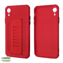 Чехол накладка LADDER NANO для APPLE iPhone XR, силикон, держатель, цвет красный