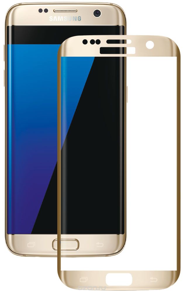 Защитное стекло Samsung G935F Galaxy S7 Edge 3D золото, Deppa, 62004 177.