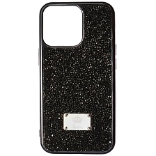 Чехол накладка Queen для APPLE iPhone 13 Pro (6.1"), силикон, стразы, цвет черный Чехол накладка Queen для APPLE iPhone 13 Pro (6.1"), силикон, стразы, цвет черный