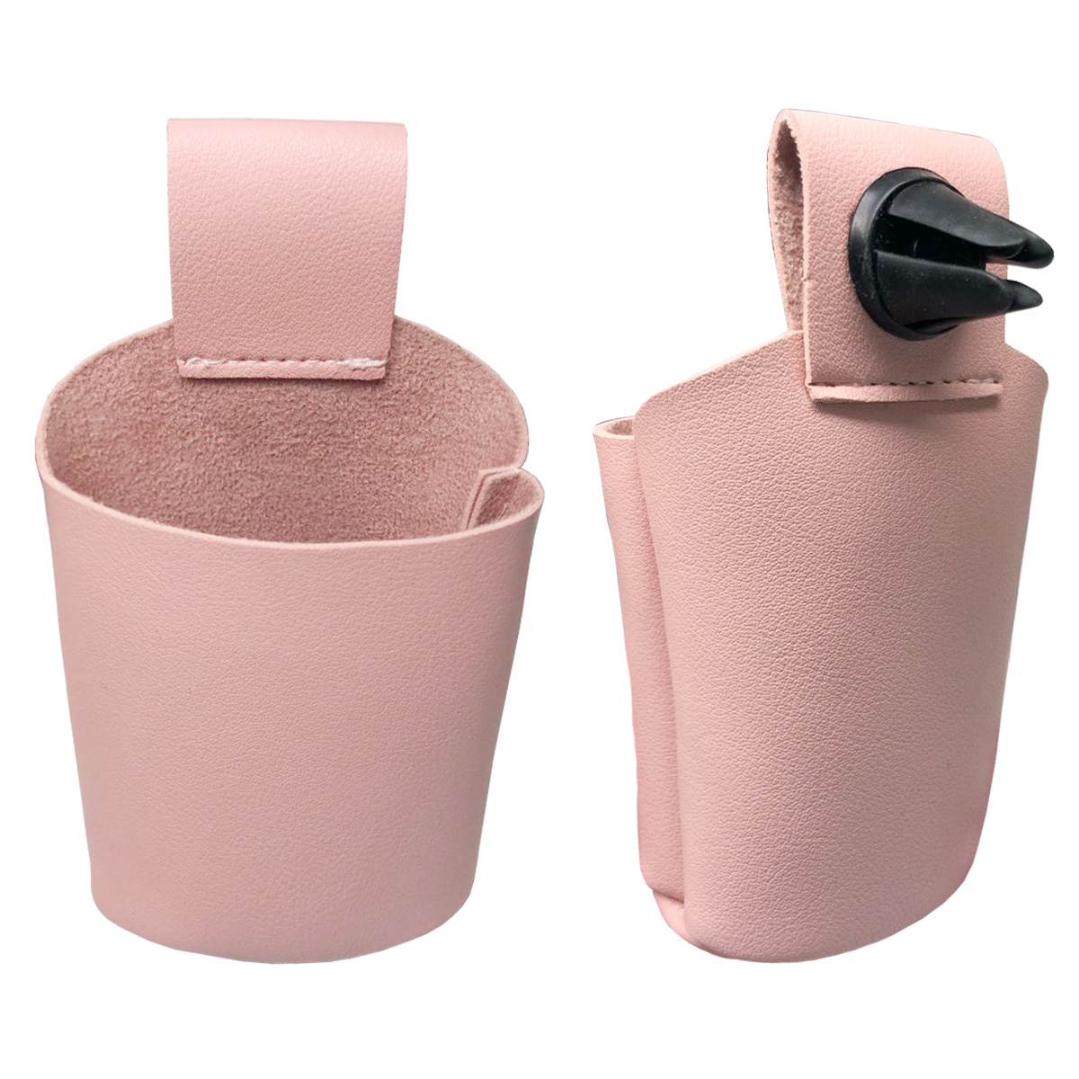 Держатель кожанный мешок для телефонов/смартфонов (4,7+5,5см) в дефлектор цв. розовый.