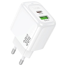 СЗУ (Сетевое зарядное устройство) HOCO CS55A Surplus, 30W, 1 USB A, 1 USB Type C, PD30W, QC3.0, цвет белый