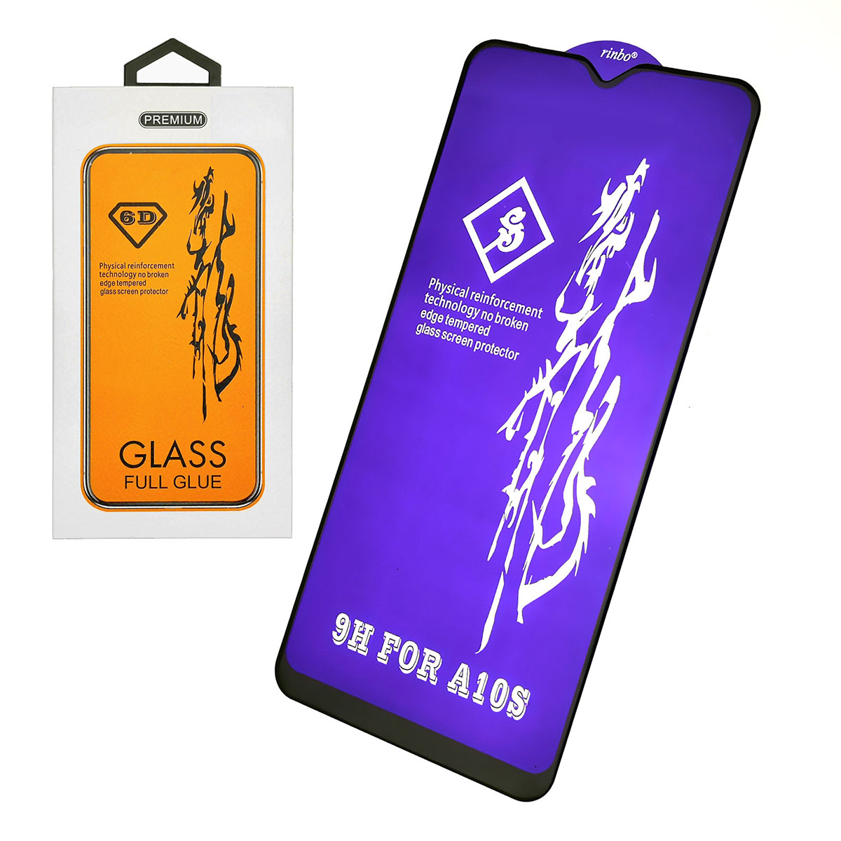 Защитное стекло 6D Rinbo для SAMSUNG Galaxy A10, Galaxy A10S, Galaxy M10, цвет окантовки черный