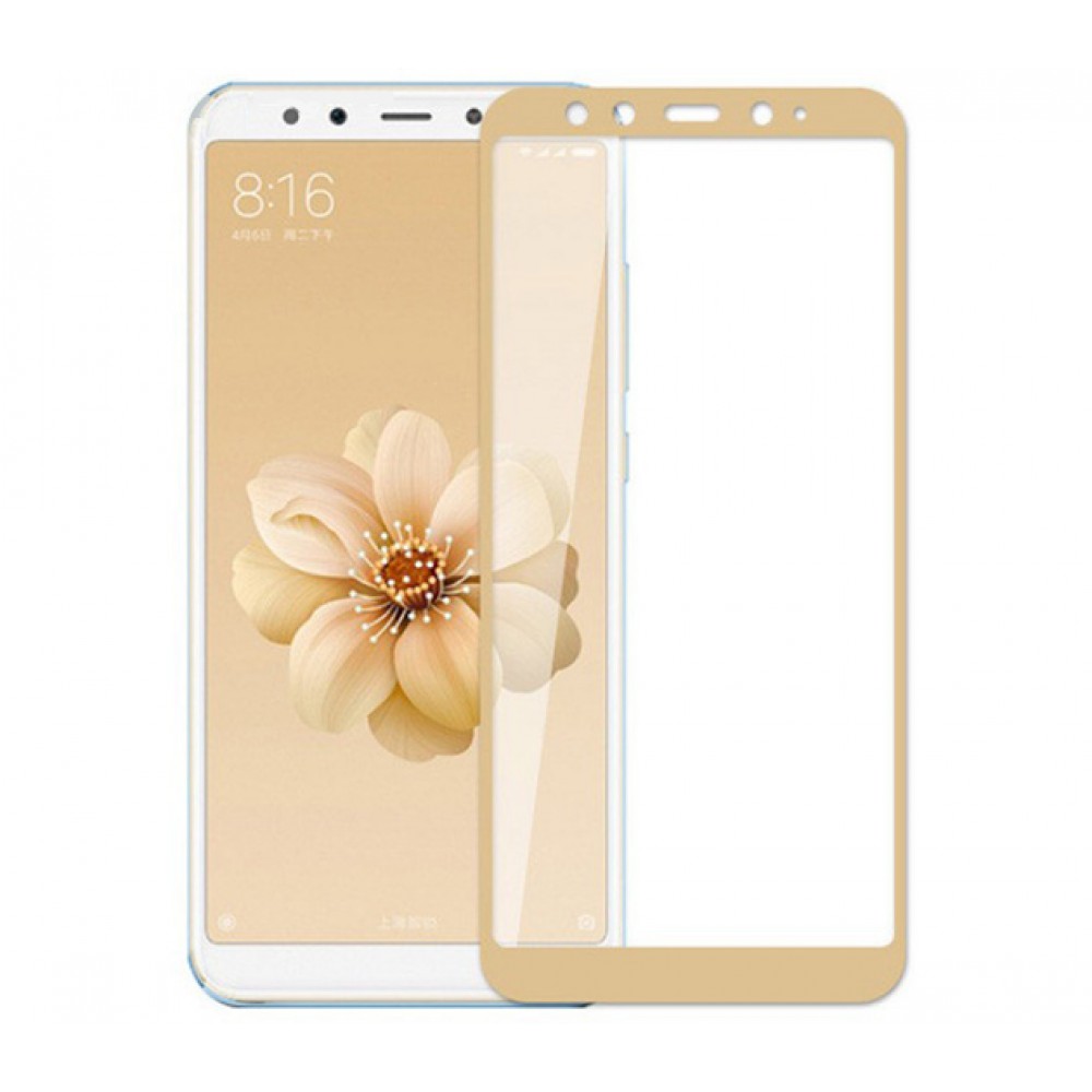 Стекло защитное "4D/5D" для Xiaomi Mi A2/Mi 6X, цвет окантовки золото. Стекло защитное "4D/5D" для Xiaomi Mi A2/Mi 6X, цвет окантовки золото.