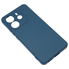 Чехол накладка NANO для XIAOMI Redmi Note 14 4G, защита камеры, силикон, бархат, цвет темно синий