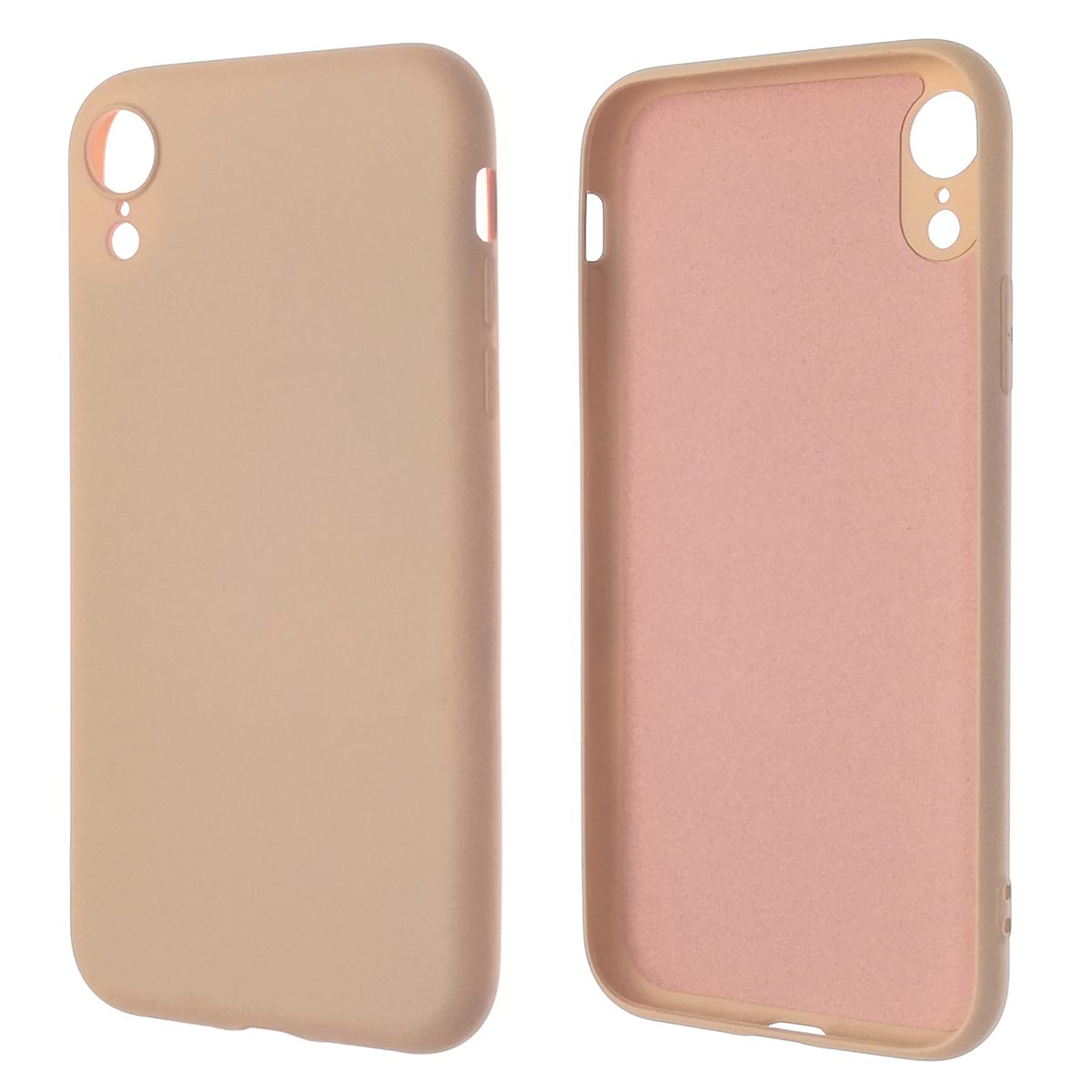 Чехол накладка NANO для APPLE iPhone XR, силикон, бархат, цвет розовый песок