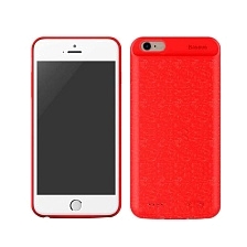 Чехол аккумулятор, Power Bank BASEUS для APPLE iPhone 7, 8 plus, 7300 mAh, цвет красный (уценка)