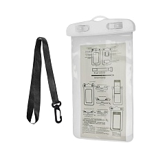 Чехол водонепроницаемый прозрачный, с нашейной лентой, цвет белый