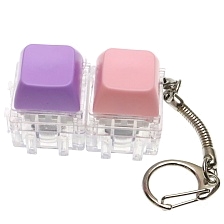 Брелок светящиеся клавиши антистресс, цвет сиренево розовый (комплект из 2 штук)