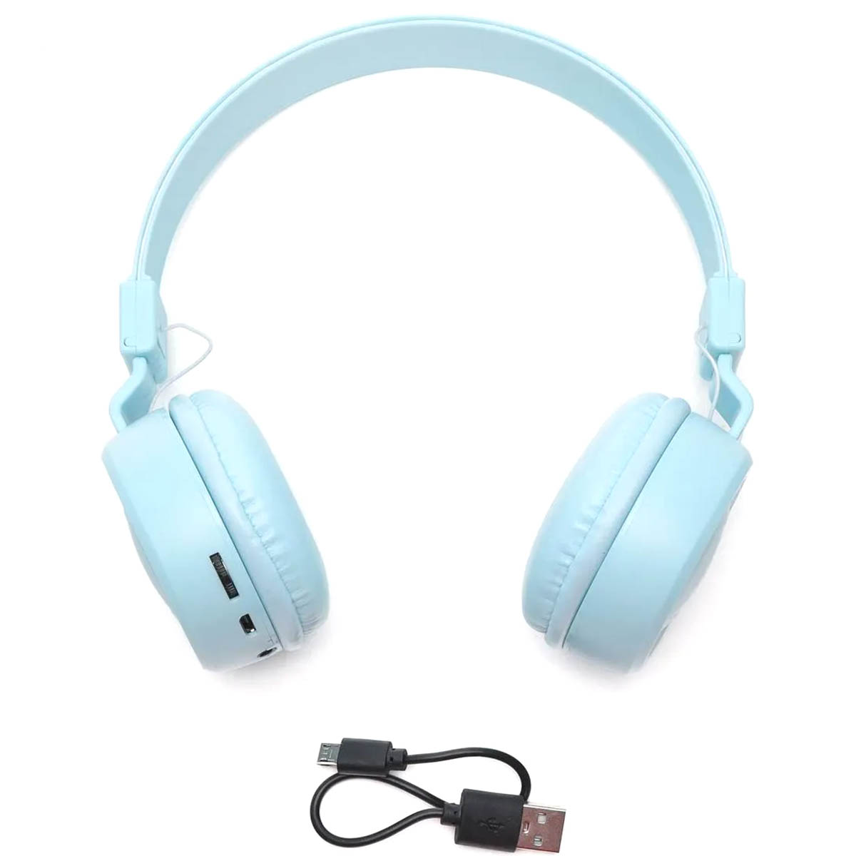 Гарнитура (наушники с микрофоном) беспроводная BK-38, Bluetooth 5.0, цвет голубой