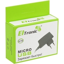 СЗУ micro USB 5.7V - 800mA ELTronic 0.7A цвет чёрный.