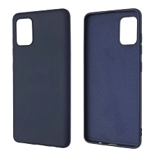 Чехол накладка NANO для SAMSUNG Galaxy A51 (SM-A515), силикон, бархат, цвет темно синий