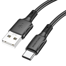 Кабель BOROFONE BX80 USB Type C, 3A, длина 1 метр, цвет черный