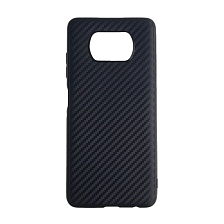 Чехол накладка для XIAOMI POCO X3, POCO X3 Pro, силикон, карбон, цвет черный