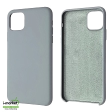 Чехол накладка Silicon Case для APPLE iPhone 11 Pro MAX, силикон, бархат, цвет серый