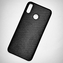 Чехол накладка для HUAWEI Honor Y9 2019, силикон, под джинс, цвет черный