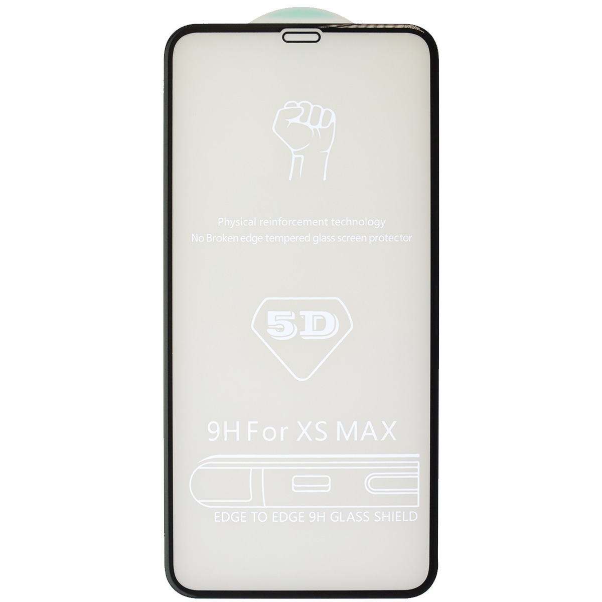 Защитное стекло 5D для APPLE iPhone XS MAX (6.5"), цвет окантовки черный