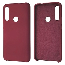 Чехол накладка Silicon Cover для HUAWEI P Smart Z, Honor 9X, Oppo F11 Pro, силикон, бархат, цвет вишневый
