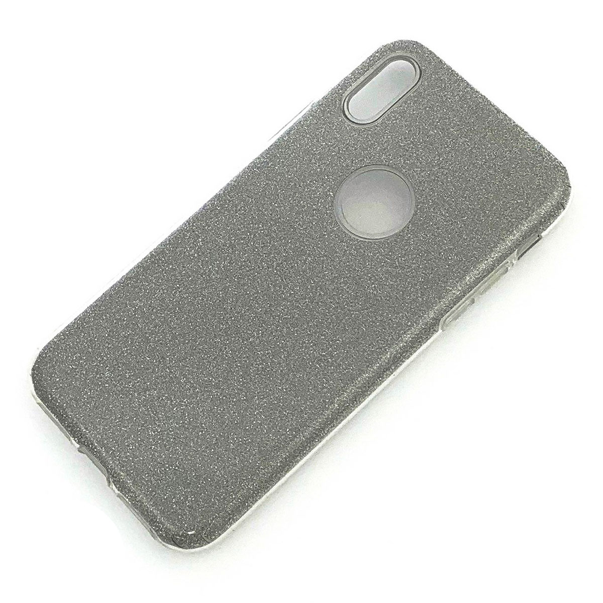 Чехол накладка Shine для APPLE iPhone X, iPhone XS, силикон, блестки, цвет серебристый.
