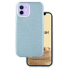 Чехол накладка Shine для APPLE iPhone 12 (6.1"), iPhone 12 Pro (6.1"), силикон, блестки, цвет голубой