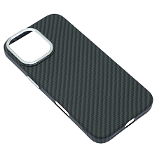 Чехол накладка NICE с поддержкой MagSafe для APPLE iPhone 16, силикон, карбон, цвет темно серый