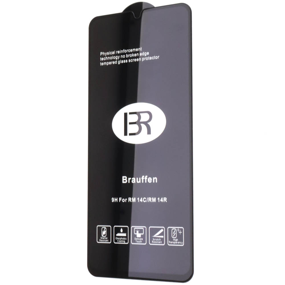 Защитное стекло BRAUFFEN для XIAOMI Redmi 14C, Redmi A3 Pro, Redmi A4, Redmi A5, POCO C71, POCO C75, цвет окантовки черный