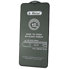 Защитное стекло 6D G-Rhino для SAMSUNG Galaxy S21 FE (SM-G990B), цвет окантовки черный