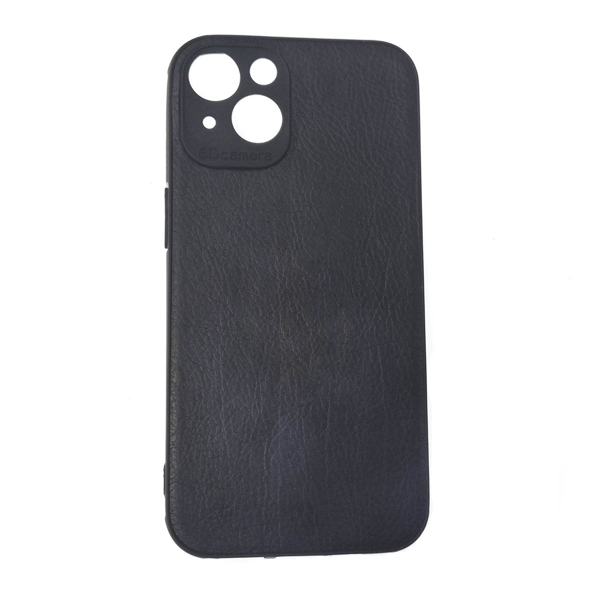 Чехол накладка для APPLE iPhone 13 (6.1), силикон, текстура кожи, цвет черный