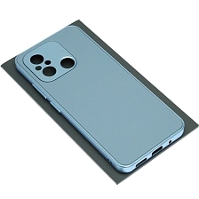 Чехол накладка для XIAOMI Redmi 12С, POCO C55, защита камеры, силикон, пластик, цвет серо голубой